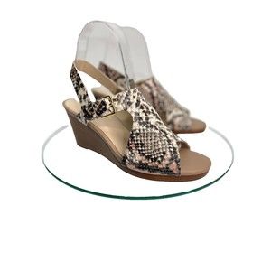 Cole Haan Philomina Grand Wedge Sandal Python Print Leather